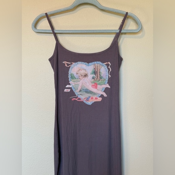 Boys Lie Women’s Straight Flush Ribbed Fitted Maxi Dress in Taupe, Size XL - Picture 3 of 8